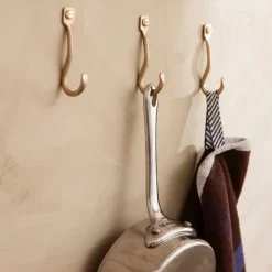 Ferm Living Curvature haak 3-pack, Messing< Haken & Hangers
