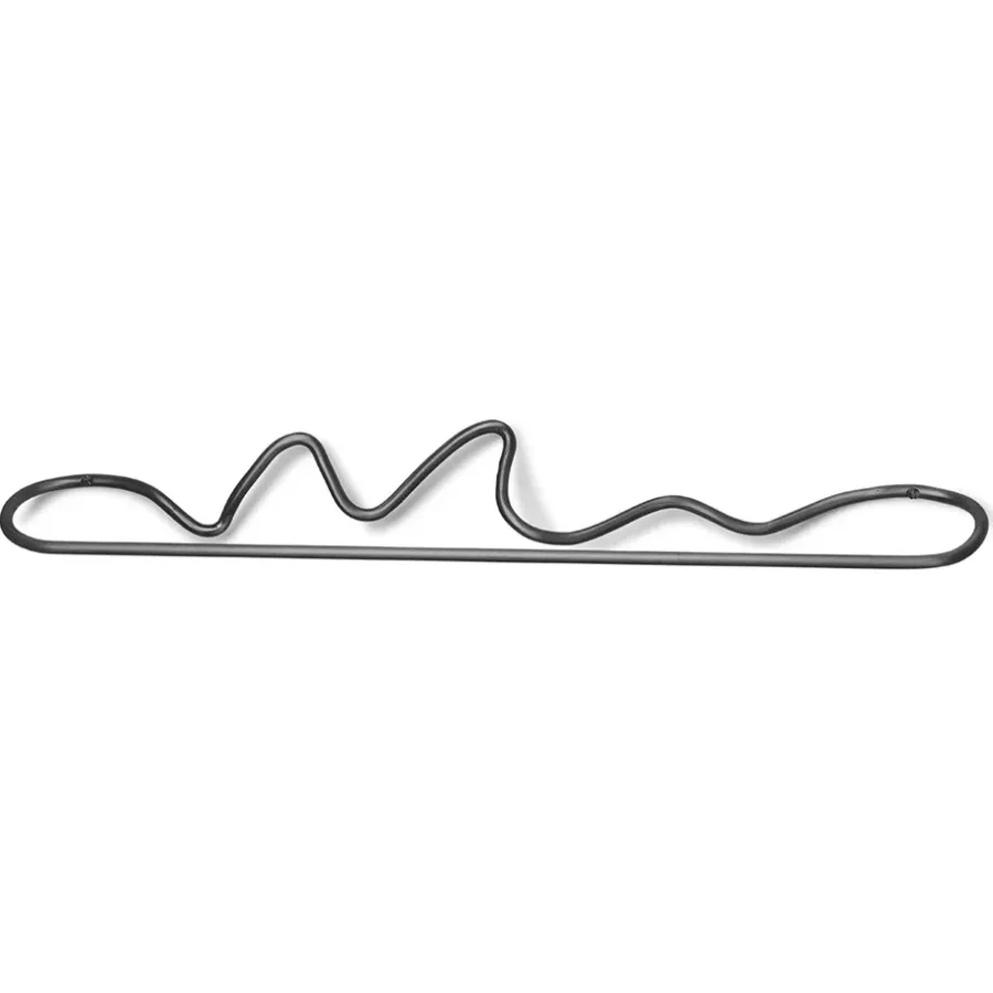 Ferm Living Curvature handdoekhanger, Zwart messing< Handdoekenrekken & -Ringen