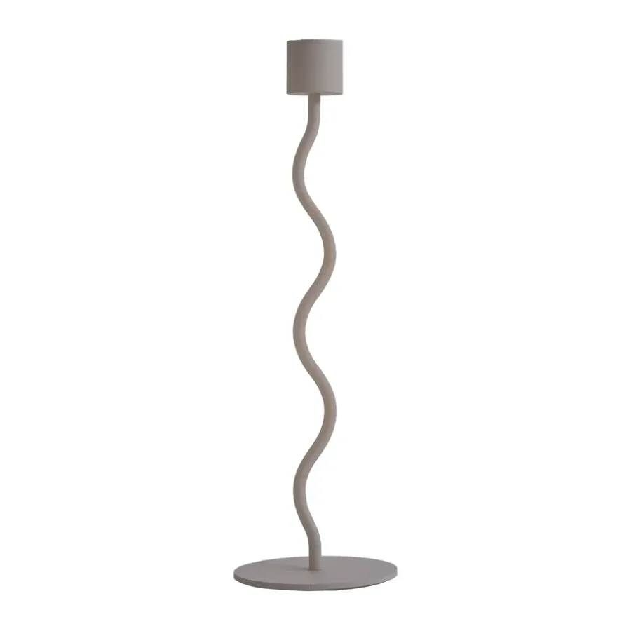 Cooee Design Curved kandelaar 26 cm, Taupe< Kandelaars