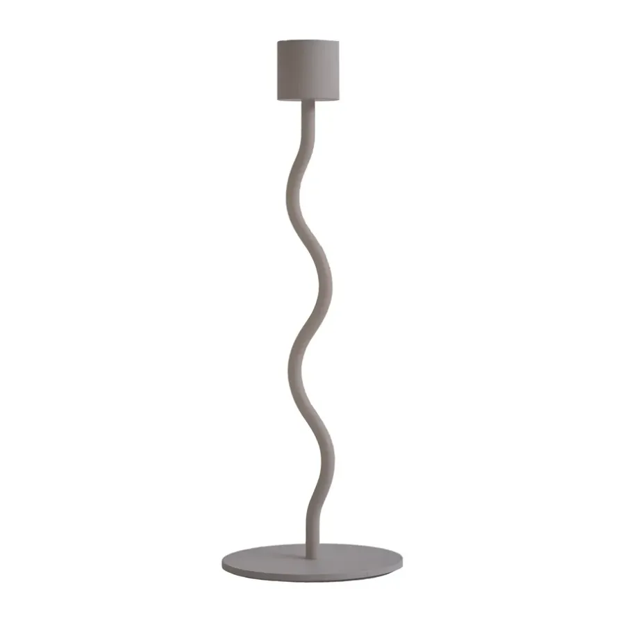 Cooee Design Curved kandelaar 23 cm, Taupe< Kandelaars