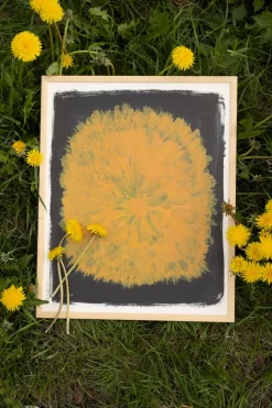Fine Little Day Dandelion poster 40x50 cm, Geel-zwart< Posters