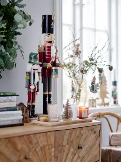 Bloomingville Darren notenkraker decoratie 38 cm 2-delig, Groen< Kerstdecoraties|Houten Beelden