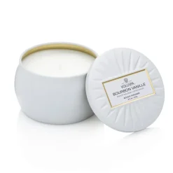Voluspa Decorative tin kaars 25 branduren, Bourbon Vanille< Geurkaarsen & Aroma Diffusers