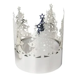 Pluto Design Denneboom waxinelichtjeshouder medium, Zilver< Kerstdecoraties