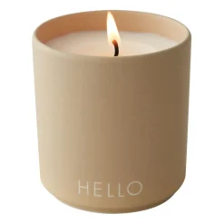Design Letters geurkaars Ø8 cm, Hello-beige< Geurkaarsen & Aroma Diffusers