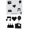 Design Letters Happy Birthday icons, Zwart< Prikborden