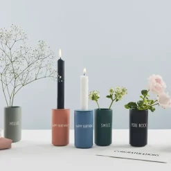 Design Letters theelichthouder voor vaas & espressokopje, Blauw< Kandelaars