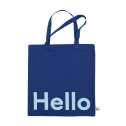 Design Letters Tote bag tas, Hello-donkerblauw< Opbergmanden
