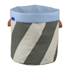 Mette Ditmer Diagonaal wasmand Ø40x50 cm, Dark olive-sand< Wasmanden