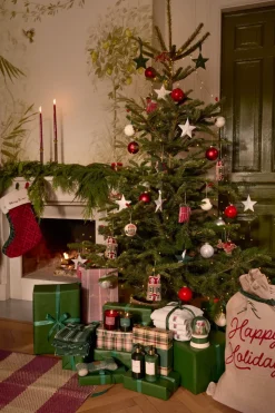 Lexington Dog sleigh ecologisch katoen kersthangertje, Multi< Kerstdecoraties