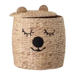 Bloomingville Dolma opbergmand met deksel Ø42x50 cm, Natuur< Opbergoplossingen Voor De Kinderkamer|Opbergmanden
