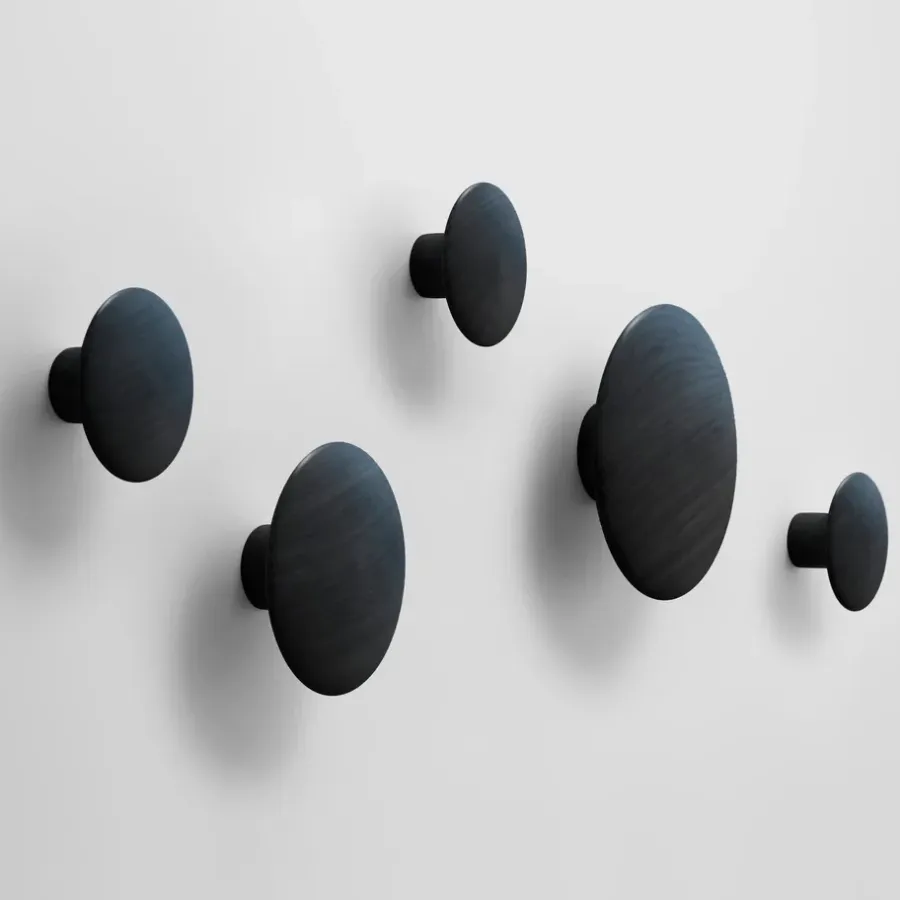 Muuto Dots wandhaak zwart, middel< Haken & Hangers|Opbergoplossingen Voor De Kinderkamer