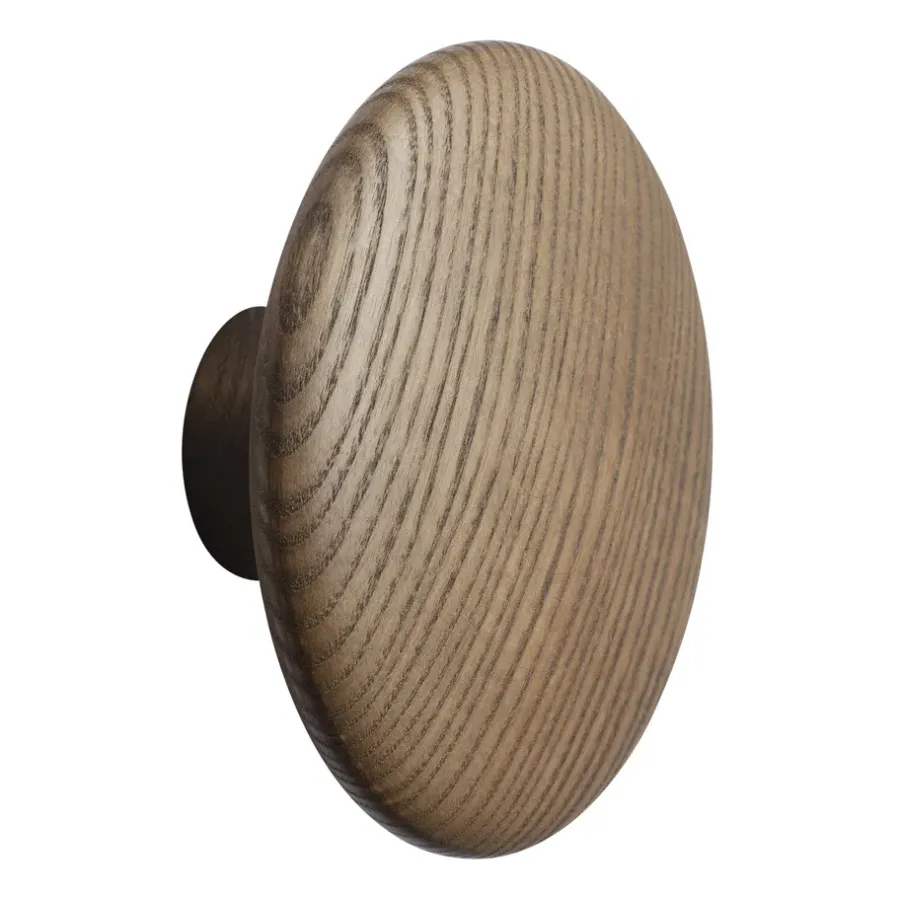 Muuto Dots wood haak dark stained brown, Ø13 cm< Haken & Hangers