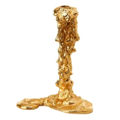 POLSPOTTEN Drip kandelaar L 25 cm, Goud< Kandelaars
