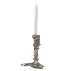 POLSPOTTEN Drip kandelaar L 25 cm, Zilver< Kandelaars