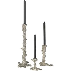 POLSPOTTEN Drip kandelaar L 25 cm, Zilver< Kandelaars