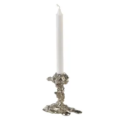 POLSPOTTEN Drip kandelaar L 25 cm, Zilver< Kandelaars