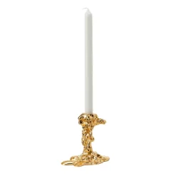 POLSPOTTEN Drip kandelaar S 14 cm, Goud< Kandelaars