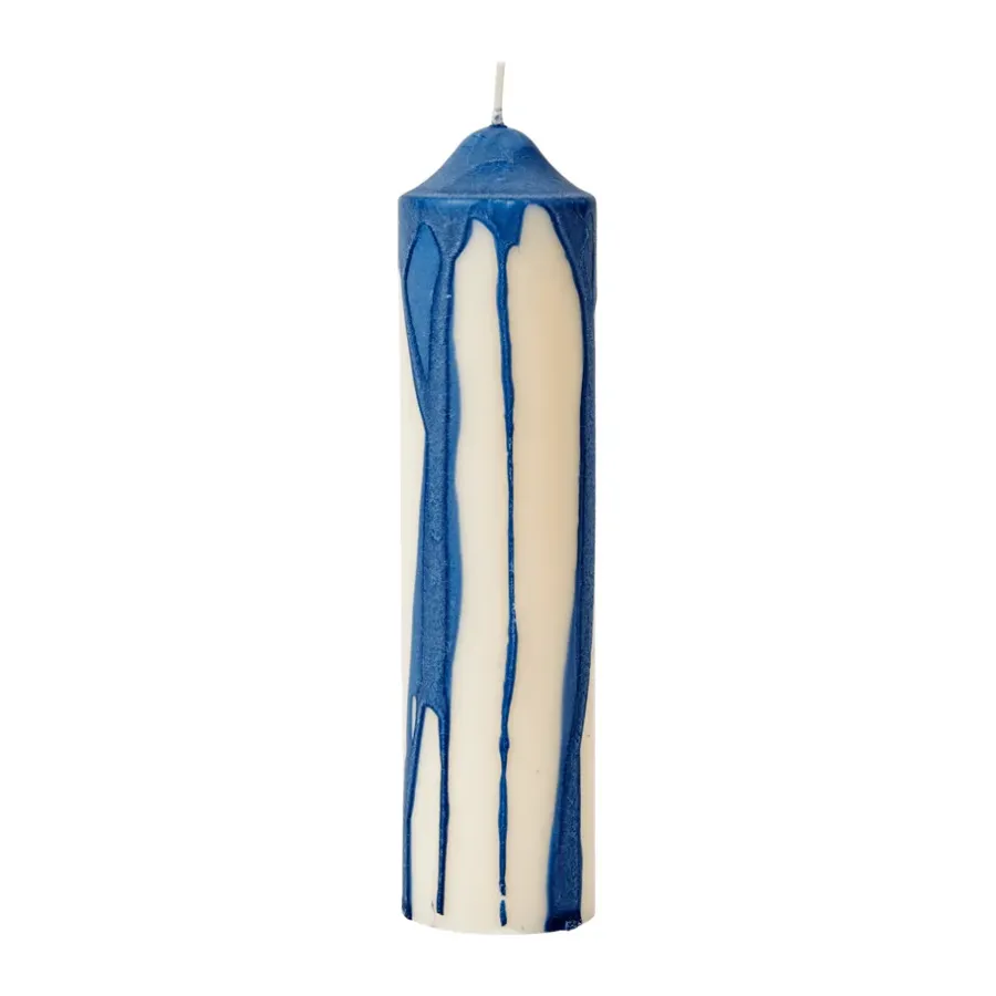 Ferm Living Dryp blokkaars, Deep Blue, 20 cm< Kaarsen