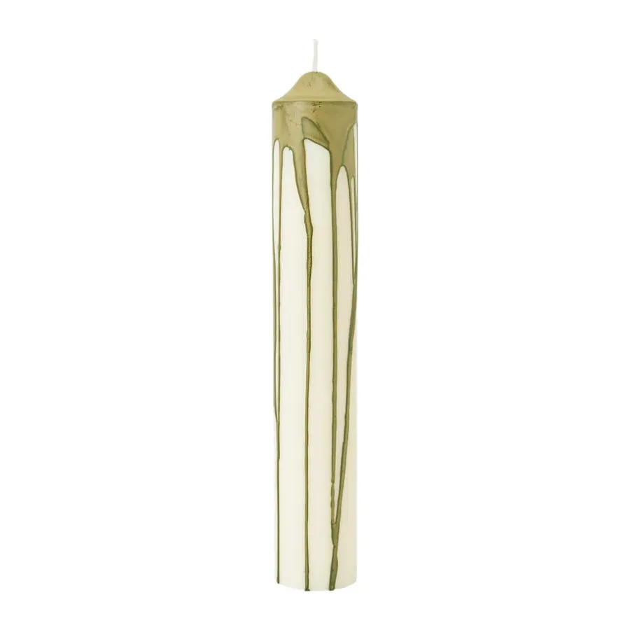 Ferm Living Dryp blokkaars, Olive Green, 30 cm< Kaarsen