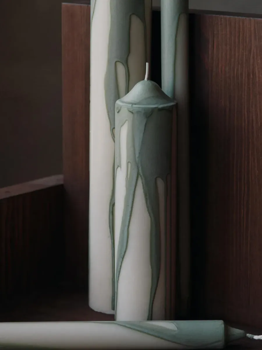 Ferm Living Dryp blokkaars, Tea Green, 30 cm< Kaarsen