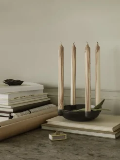 Ferm Living Dryp stearinekaars 2-pack, Beige< Kaarsen