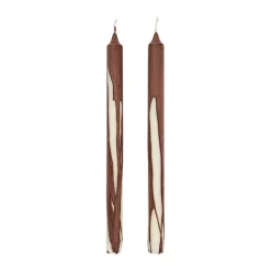 Ferm Living Dryp stearinekaars 2-pack, Dark Chocolate< Kaarsen