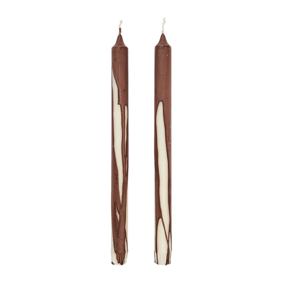 Ferm Living Dryp stearinekaars 2-pack, Dark Chocolate< Kaarsen