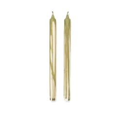Ferm Living Dryp stearinekaars 2-pack, Olive< Kaarsen
