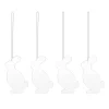 Cooee Design Easter Deco haas paashanger 4-pack, White< Paasdecoratie