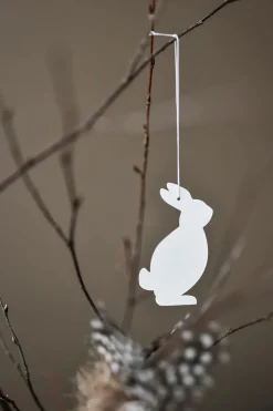 Cooee Design Easter Deco haas paashanger 4-pack, White< Paasdecoratie