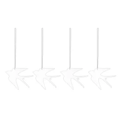 Cooee Design Easter Deco vogel paashanger 4-pack, White< Paasdecoratie