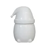 DBKD Eating Santa kom met deksel groot, Shiny white< Kerstdecoraties