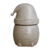DBKD Eating Santa kom met deksel klein, Beige< Kerstdecoraties