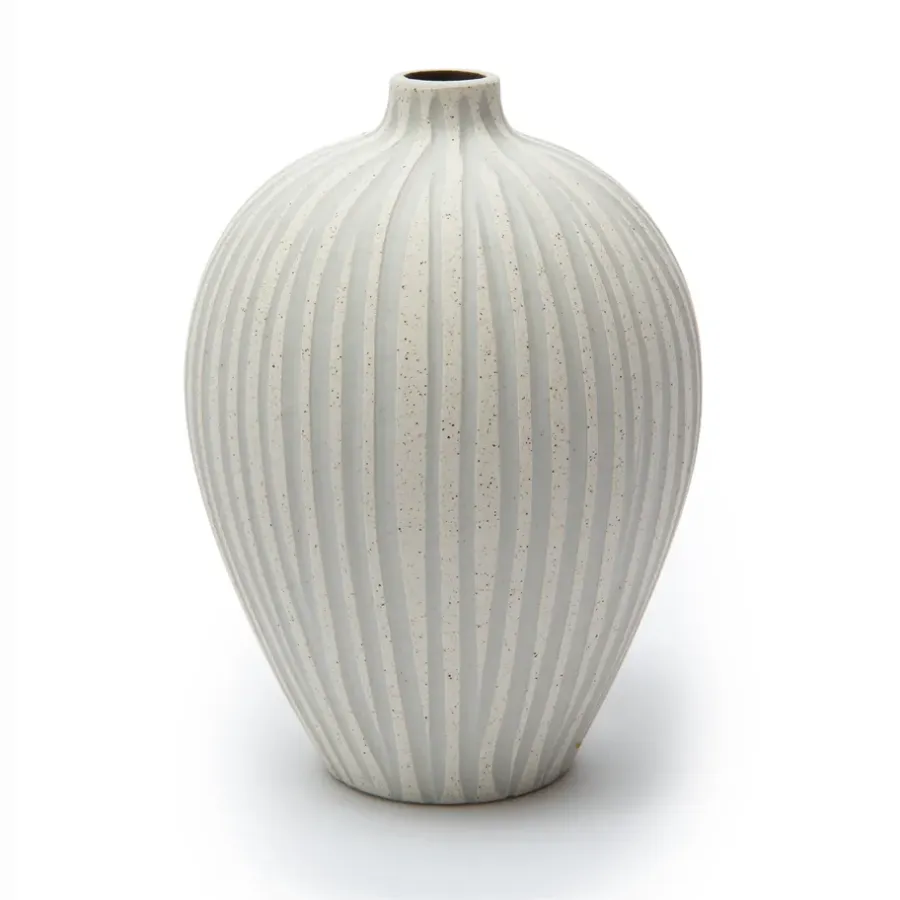 Lindform Ebba vaas medium, Sand white stone stripe< Vazen