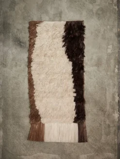 Ferm Living Edge Wall Rug tapijtwerk 50x110 cm, Roomwit-Koffie< Wanddecoraties