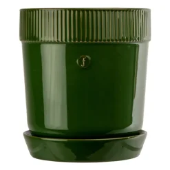 Sagaform Elise bloempot met schotel Ø14 cm, Groen< Bloempotten