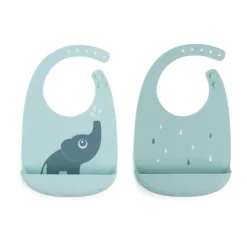 Done by deer Elphee slabbetje 2-pack, Blauw< Kinderkamer Interieuraccessoires|Kinderkamer Interieuraccessoires