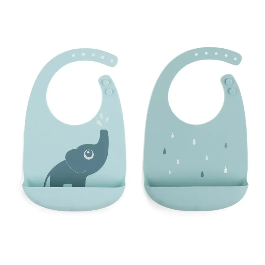 Done by deer Elphee slabbetje 2-pack, Blauw< Kinderkamer Interieuraccessoires|Kinderkamer Interieuraccessoires