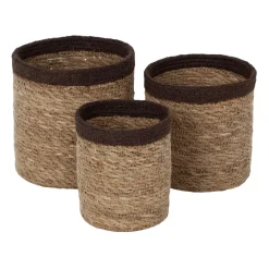 Dixie Emil opbergmand 3-pack small, Natuur-bruin< Opbergmanden