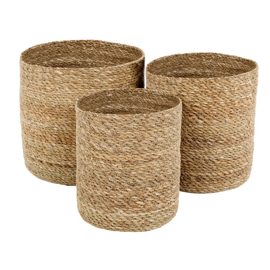 Dixie Emil opbergmand 3-pack small, Natuur< Opbergmanden