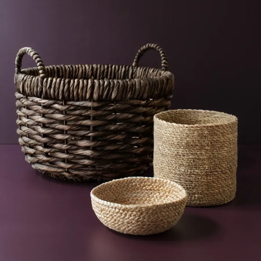 Dixie Emil opbergmand 3-pack small, Natuur< Opbergmanden