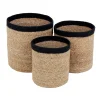 Dixie Emil opbergmand 3-pack small, Natuur-zwart< Opbergmanden