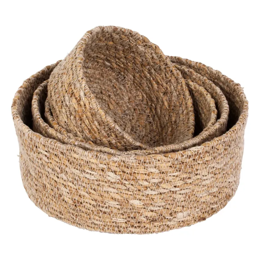 Dixie Emil seagrass mand small 4-pack, Natuur< Opbergmanden