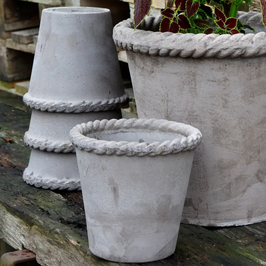 Bergs Potter Emilia pot 16 cm, Grijs< Bloempotten