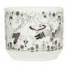Arabia Emilia pot Ø14 cm, Zwart-wit< Bloempotten