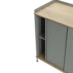 Muuto Enfold bijzettafel laag 125x45x63 cm, Oak-Dusty green< Tv- & Mediameubels|Ladekasten & Dressoirs