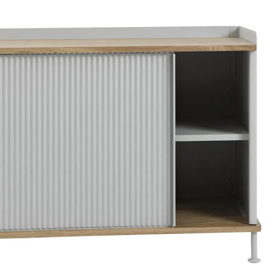 Muuto Enfold bijzettafel laag 125x45x63 cm, Oak-Grey< Ladekasten & Dressoirs|Tv- & Mediameubels