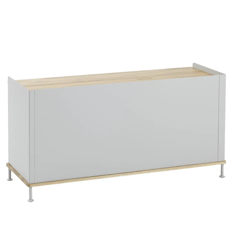 Muuto Enfold bijzettafel laag 125x45x63 cm, Oak-Grey< Ladekasten & Dressoirs|Tv- & Mediameubels