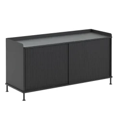 Muuto Enfold bijzettafel laag 125x45x63 cm, Black-Black< Tv- & Mediameubels|Ladekasten & Dressoirs